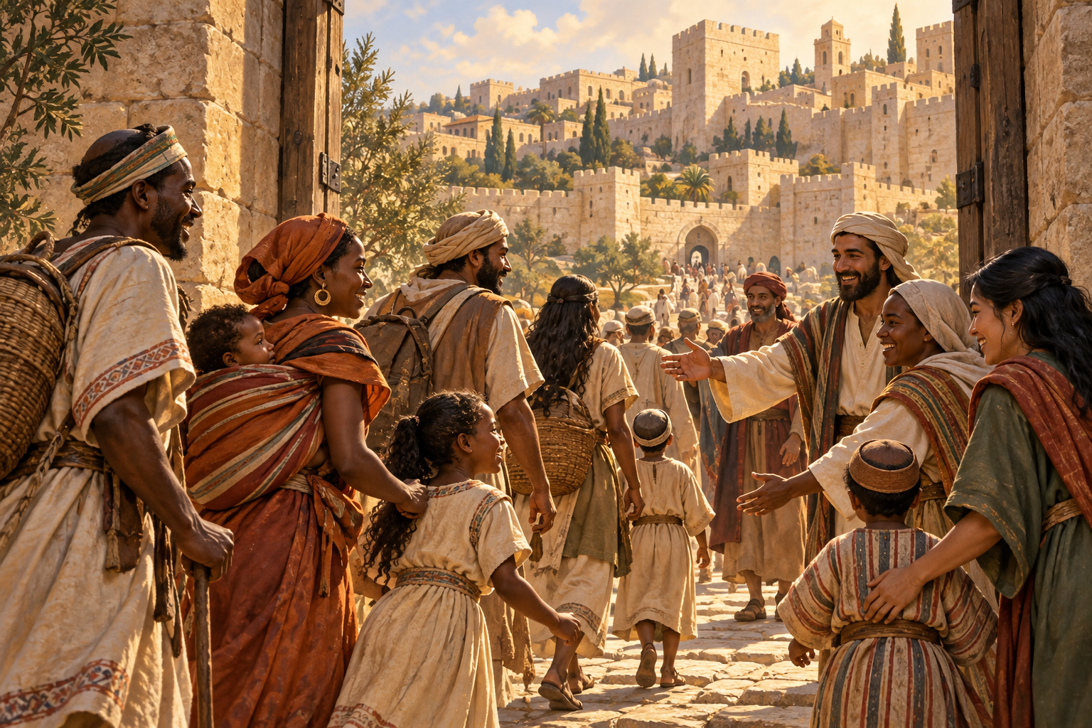 People of diverse nations welcomed into Zion.