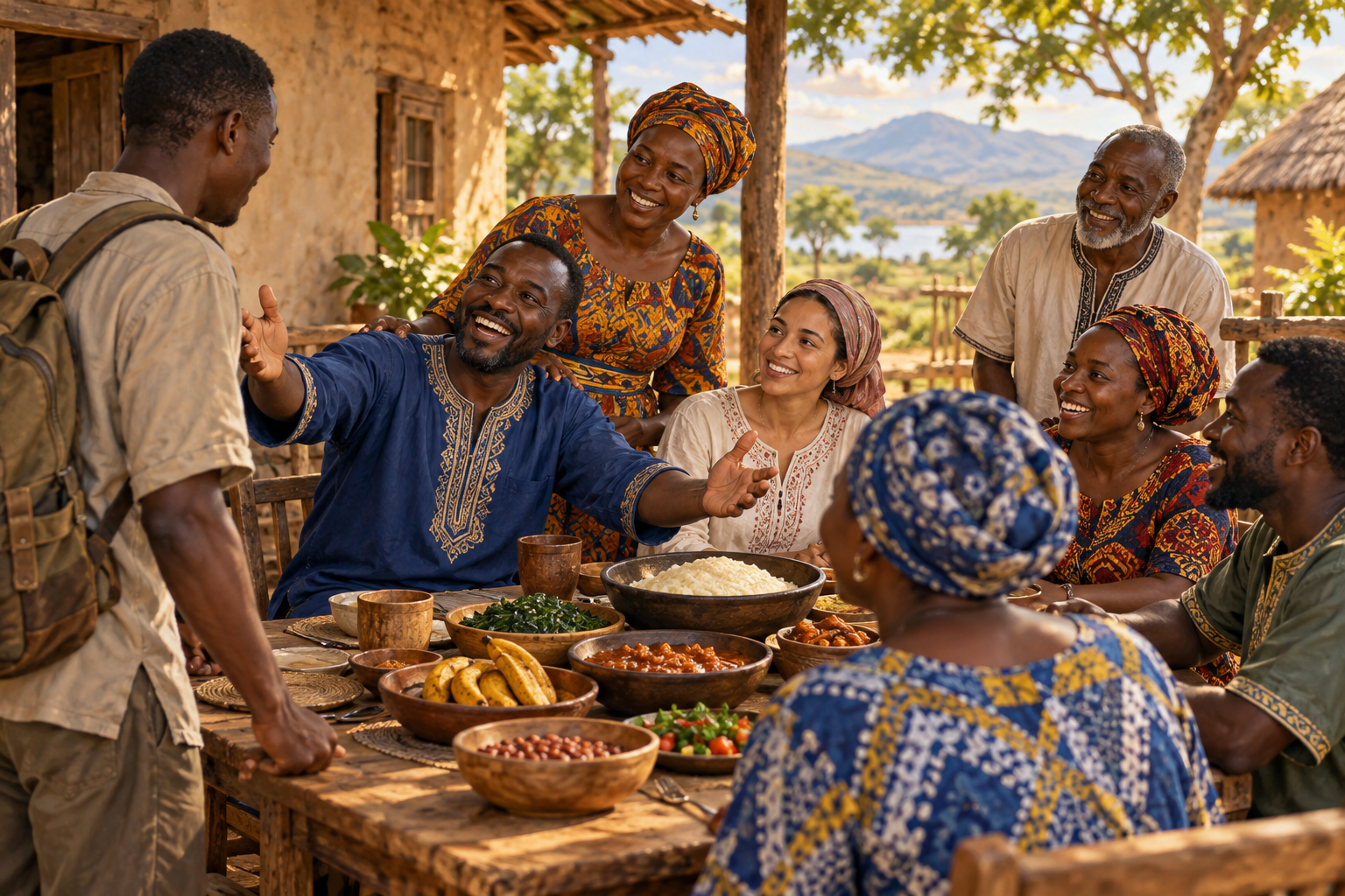 Waumini wakikaribishana mezani kama familia